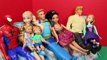 Barbie Surprise Christmas Present Toys Frozen Elsa Anna Spiderman Mike The Merman DisneyCarToys