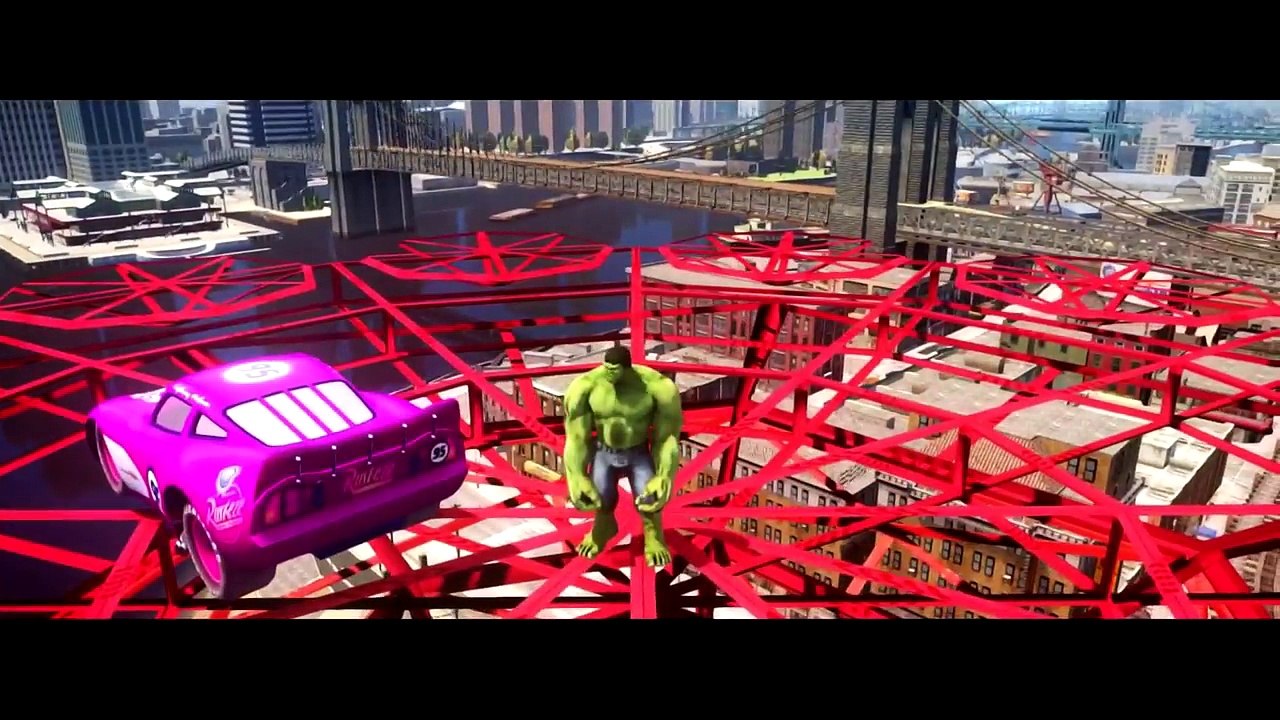 HULK & Pink Lightning McQueen Cars Colors! Hulk playtime with McQueen Cars!