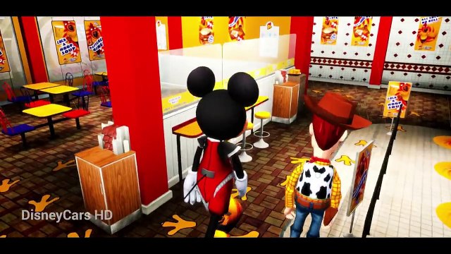 Toy Story Woody and Mickey Mouse play with #Disney #Cars Lightning McQueen Nursery Rhymes Songs
