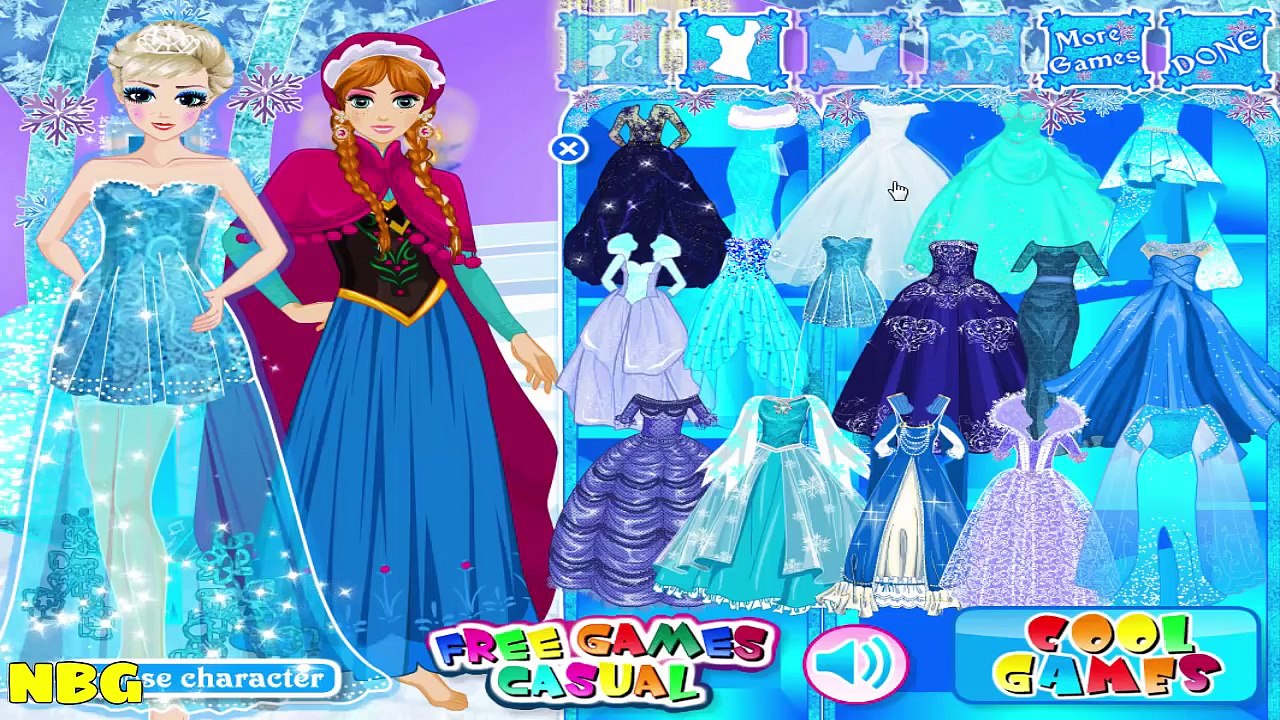 Frozen Princesses Elsa And Anna Dress Up Game