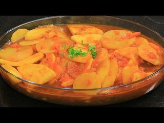 صينية بطاطس بالقرع ومكعبات اللحمة | غادة جميل