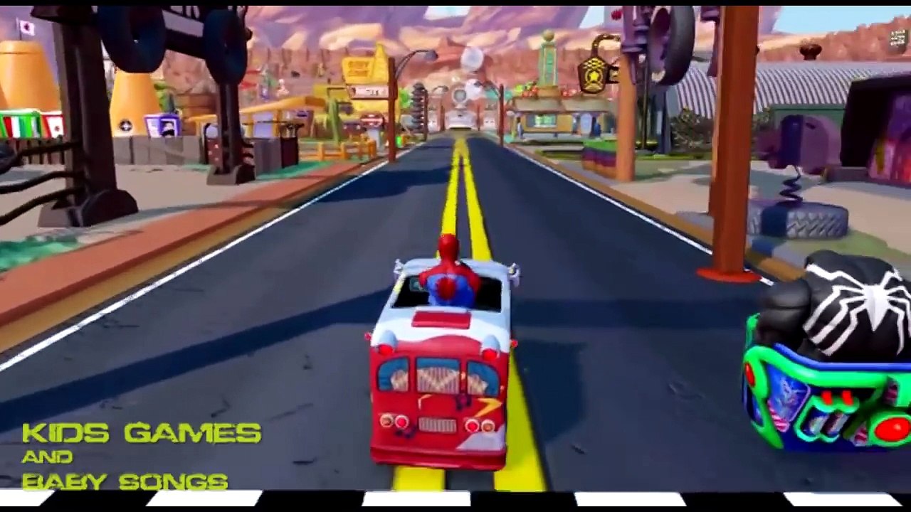 ᴴᴰ #Finger Family #Nursery Rhyme Song w/ Hulk Spiderman VENOM + #Wheels On The BUS Play Together