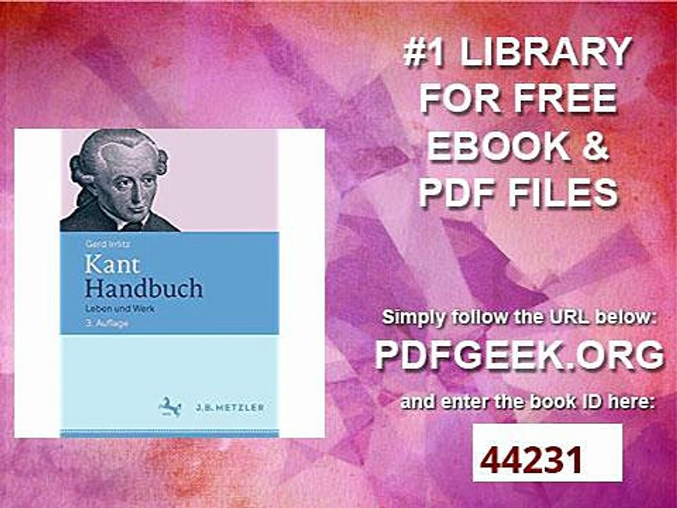 Kant Handbuch Leben und Werk