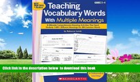 Pre Order Teaching Vocabulary Words With Multiple Meanings: 5-Minute Comprehension-Boosting