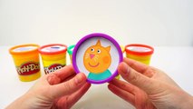 Huevos Sorpresa de Peppa Pig Plastilina Latas Play-Doh, Juguetes de Peppa Pig