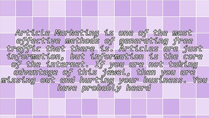 Article Marketing Success Tips Part 1: It's All in the Basics