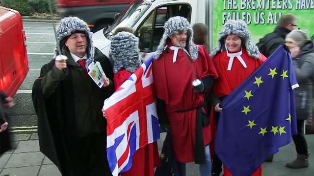 Protests on both sides of the Brexit debate outside Supreme Court