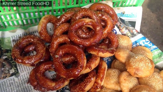 Asian Street Food,Khmer Food,Rice Cake,Fried Prawn,Fried Silkworm#02Khmer Streed Food HD