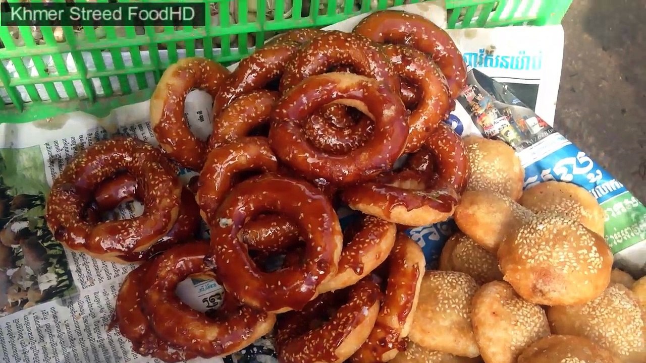 Asian Street Food,Khmer Food,Rice Cake,Fried Prawn,Fried Silkworm#02Khmer Streed Food HD