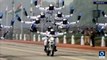 Motorcycling daredevils parade on India's 67th Republic Day in New Delhi