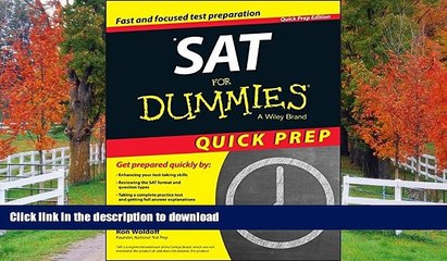 PDF SAT For Dummies 2015 Quick Prep  On Book