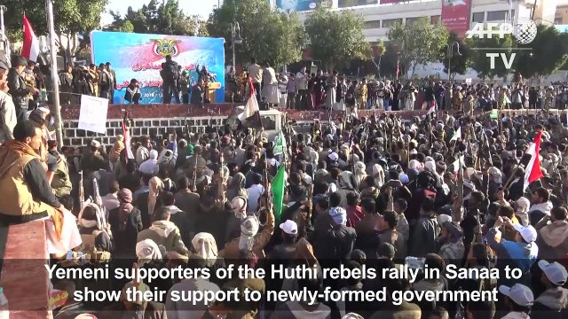 Huthi supporters demonstrate in Yemeni capital