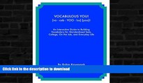 Pre Order Vocabulous You! An Interactive Guide to Building Vocabulary for Standardized Tests,