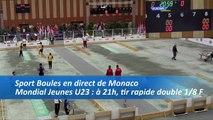 Huitièmes de finales du tir rapide en double, Sport Boules, Mondial Jeunes, Monaco 2016