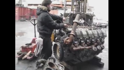 Awesome  Monster diesel engine Awake and Alive startup
