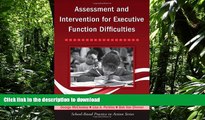 Pre Order Assessment and Intervention for Executive Function Difficulties (School-Based Practice