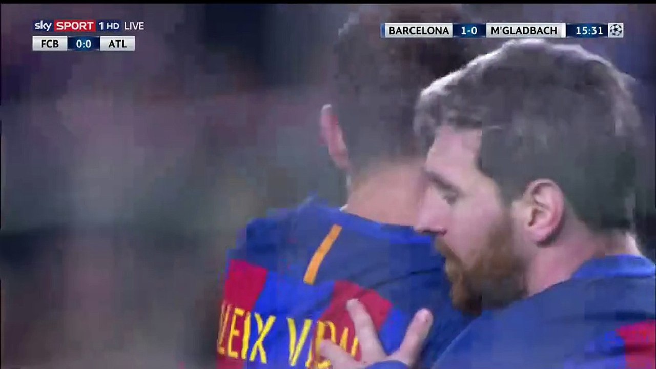 Lionel Messi Goal HD - Barcelona 1-0 Borussia M'gladbach - 06.12.2016