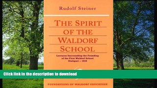 Hardcover The Spirit of the Waldorf School: Lectures Surrounding the Founding of the First Waldorf