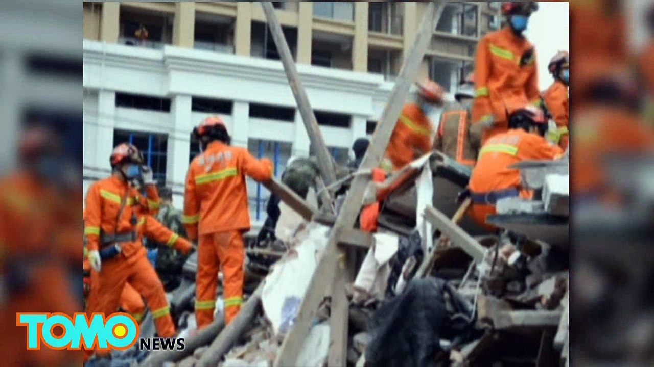 Desabamento de prédios na China mata pelo menos 22 pessoas.