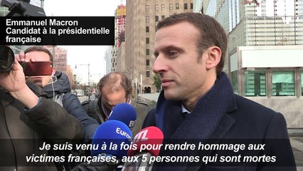 Macron rend hommage aux victimes françaises au mémorial du 9-11