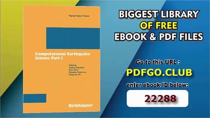 Computational Earthquake Science, Part 1