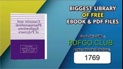 Cosmetic and Pharmaceutical Applications of Polymers 1991st Edition