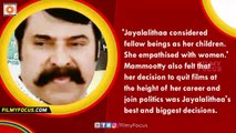 Mammootty Says Jayalalithaa Proved A Woman Could Become Mother Without Conceiving - Filmyfocus.com