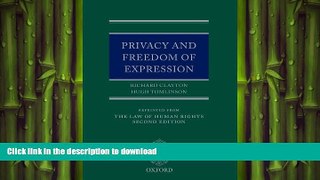 Hardcover Privacy and Freedom of Expression (Law of Human Rights) On Book