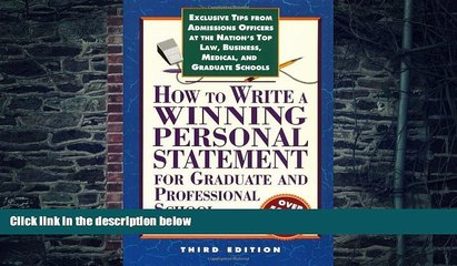 Pre Order How to Write a Winning Personal Statement 3rd ed (How to Write a Winning Personal