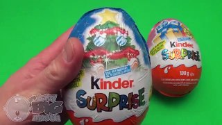 Kinder Surprise Egg Christmas Party! Opening 2 New Huge Giant Jumbo Kinder Surprise Eggs!