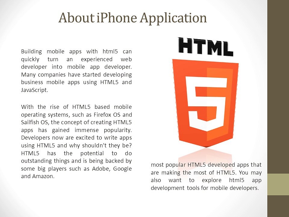 iPhone App Development Using HTML5