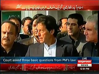 下载视频: Imran Khan's media talk after the hearing of Panama Leaks case in supreme court