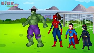 Finger Family Rhyme |Superheroes Soccer Game| Daddy Finger Nursery Rhyme