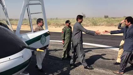 Sindh CM SYED MURAD ALI SHAH lands at ISLAMKOT airport (7 Dec 2016)