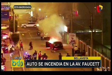 Bellavista: auto se incendia en av. Faucett y genera alarma entre vecinos