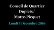 Conseil de Quartier Dupleix/ Motte-Piquet du Lundi 5 Décembre 2016