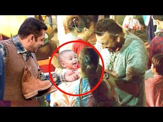 Salman Khan & Sanjay Dutt Playing With Sister Arpita's CUTE Son Aahil