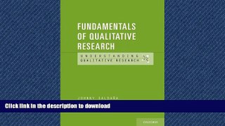 Read Book Fundamentals of Qualitative Research (Understanding Qualitative Research) Full Book