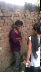 girl beating boy