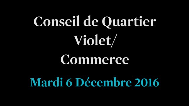 Conseil de Quartier Violet/ Commerce du Mardi 6 Décembre 2016