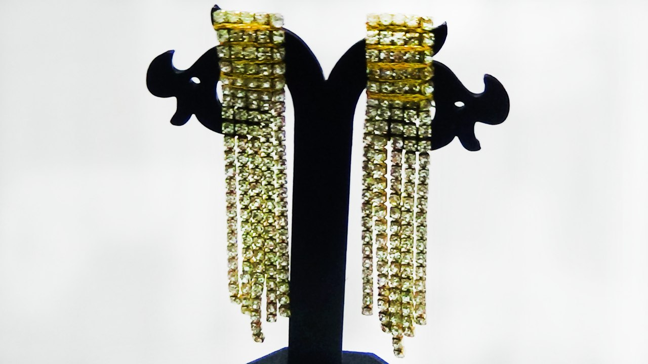 Tassel earrings with White Stone Chain
