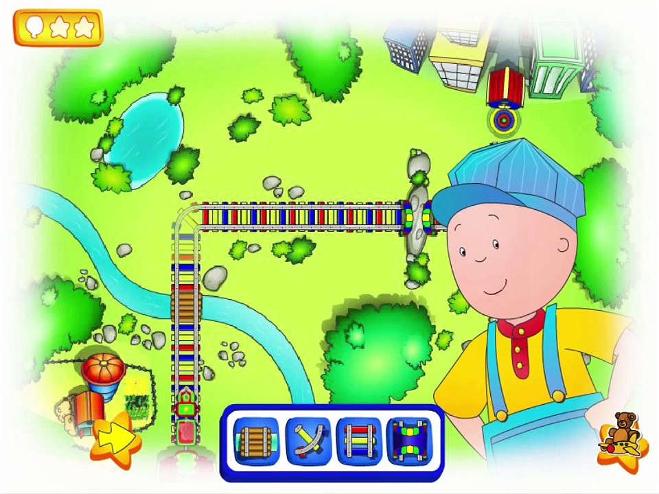 Caillou Train Conductor Cartoon Animation PBS Kids Game Play Walkthrough