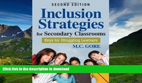 Hardcover Inclusion Strategies for Secondary Classrooms: Keys for Struggling Learners