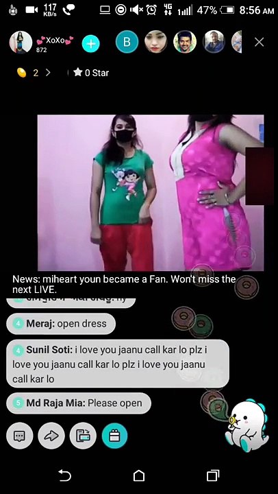 2 indian girls dance and shows penty on bigo live 