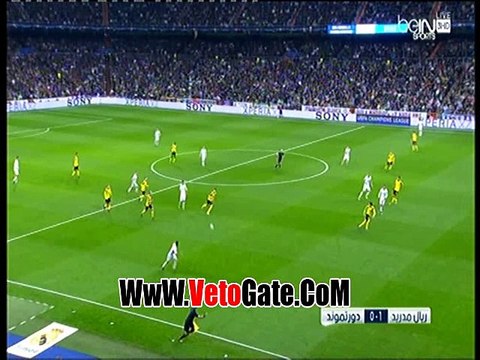 بنزيما يتقدم بالهدف الاول لـ ريال مدريد فى دورتموند