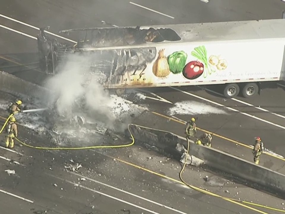 Semi-truck explodes on Interstate 10