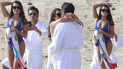 Lea Michele Passionately Kisses John Stamos on The Beach