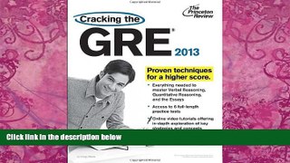 Price Cracking the GRE with DVD, 2013 Edition (Graduate School Test Preparation) Princeton Review