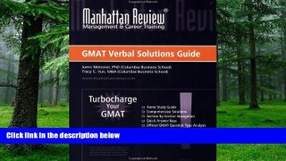 Price Manhattan Review Turbocharge Your GMAT: Verbal Solutions Guide Joern Meissner On Audio