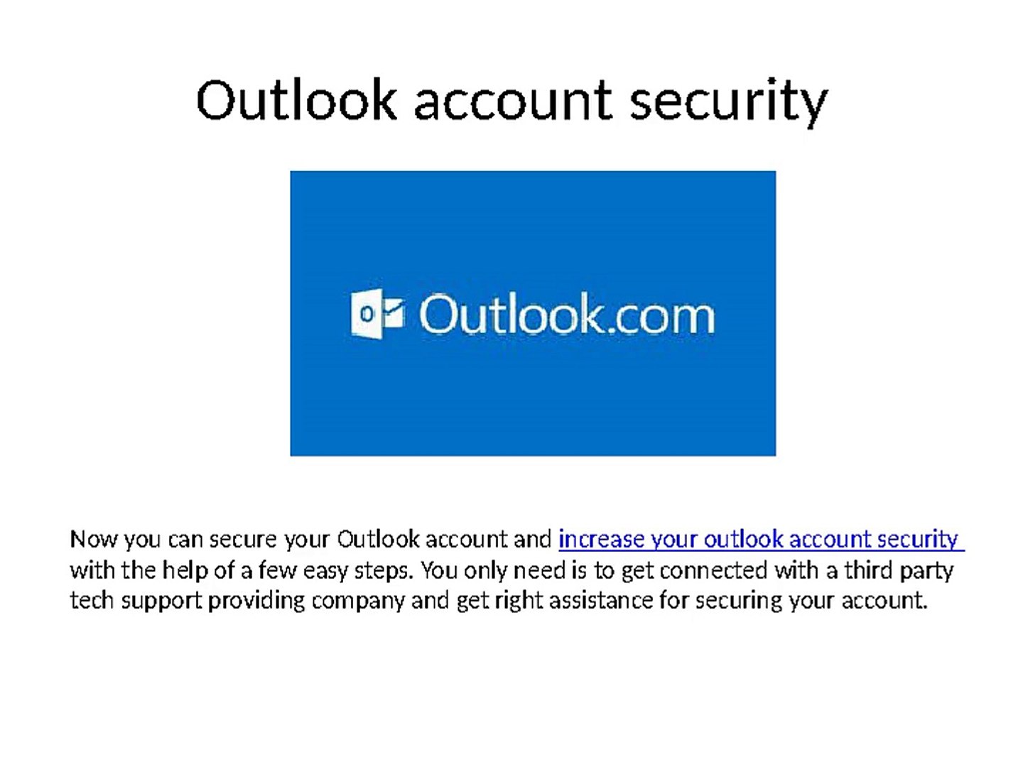 ⁣Increase Outlook account security